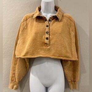 FP Movement Cropped Polo/Rugby Cropped Sweater Size S